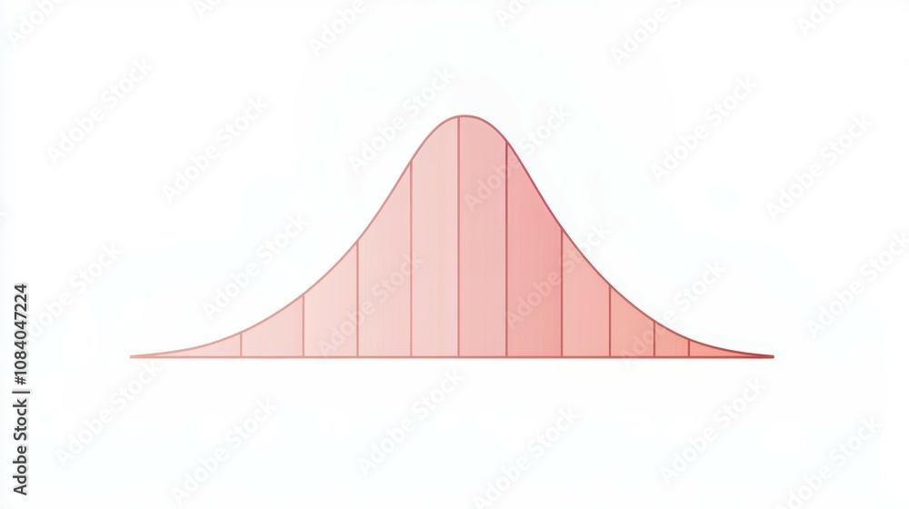 Poster rose gold normal distribution curve with shading elegant rose gold-colored normal distribution curve