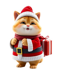 Santa cat on a transparent background image