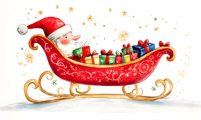 Naklejka premium The joy of the holiday season with adorable characters. Festive decoration and cozy winter elements on a crisp white background.