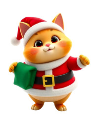 Santa cat on a transparent background image