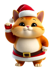 Santa cat on a transparent background image