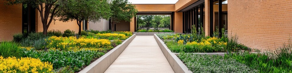 Landscape design inspiration urban garden pathway photography residential area eye-level nature aesthetics