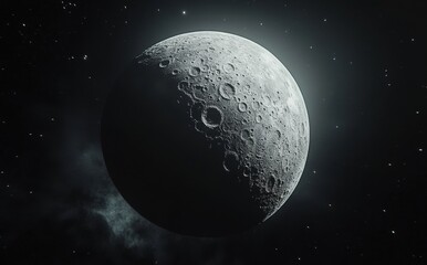 Obraz premium highly detailed and realistic image of the Moon, showcasing its craters and rugged surface against the black space