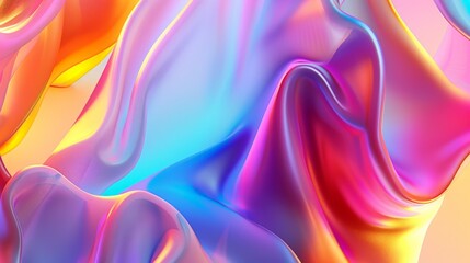 Obraz premium Wallpaper Abstract colorful background with flowing silk fabric waves