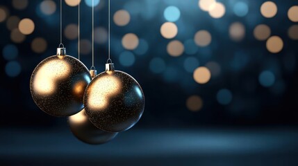 Elegant hanging ornaments with soft bokeh background for festive celebrations.