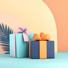 Colorful gift boxes creating a vibrant and festive atmosphere for celebrations.