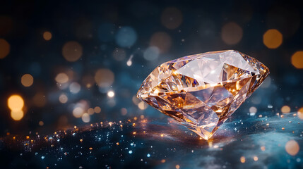 Fototapeta premium The beauty of diamonds and their luxury suit the beautiful scenery. For couples or ladies, look good and stylish. and space for writing text