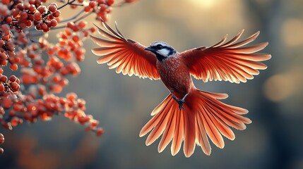 Obraz premium Flying Greater coucal captured in scenic nature wallpaper images