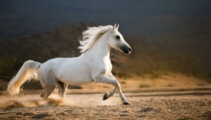 Obraz premium Picture presenting the galloping white horse