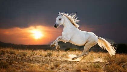 Obraz premium Picture presenting the galloping white horse