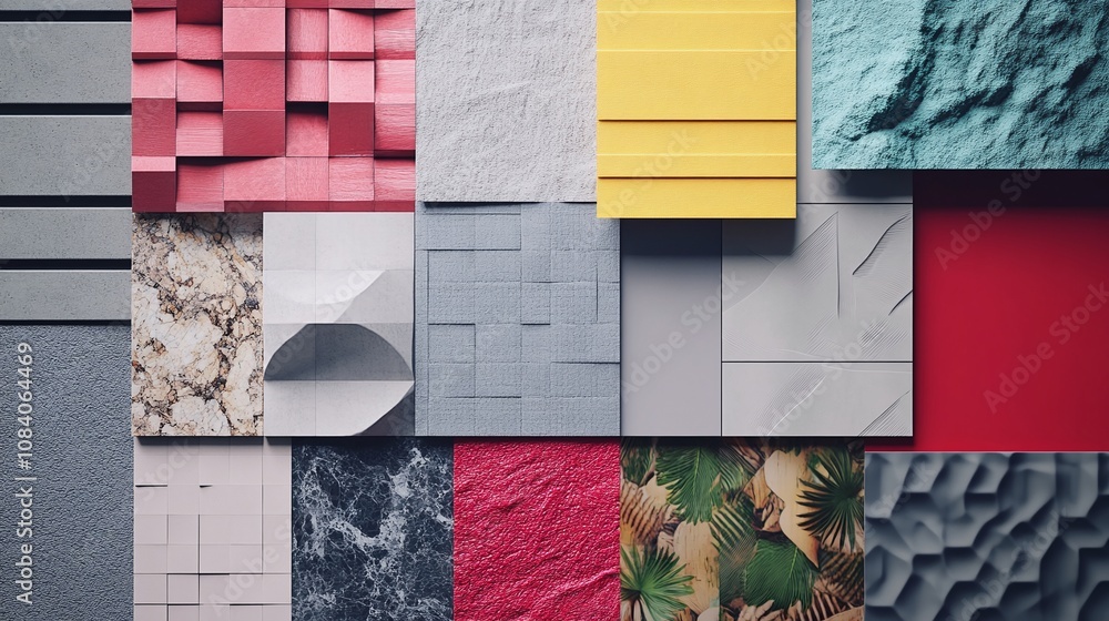 Poster mockup template featuring textures, patterns, and innovative design elements for a unique and modern