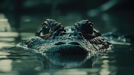 Obraz premium Crocodile Lying at Water's Edge in Cayman Islands