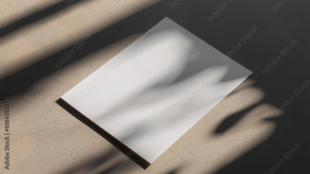 Poster mockup template of blank paper with light texture and minimal design.