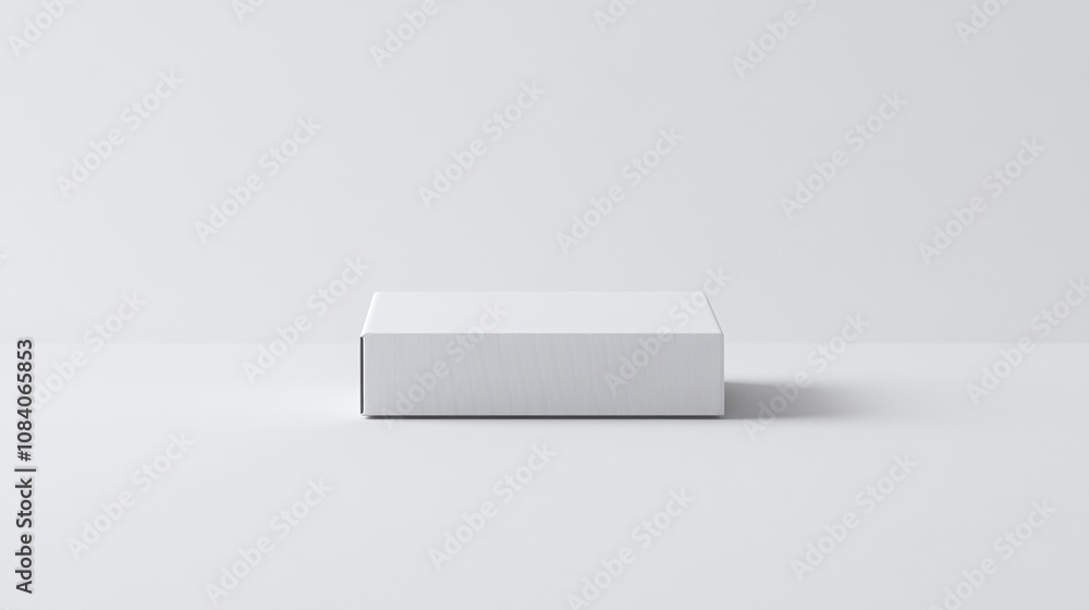 Poster mockup template of a minimalist box design with elegant texture and modern aesthetic.