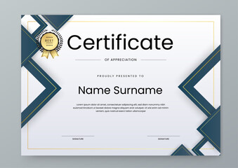 Fototapeta premium Colorful Certificate Template with Geometric Design Elements