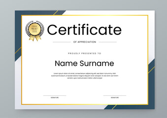 Elegant Certificate of Appreciation with Geometric Design