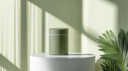 Mockup template container minimalism design nature wellness simplicity tranquility.












