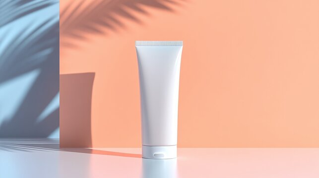 Mockup template of a cream tube for skincare with elegant packaging and natural hydration.







