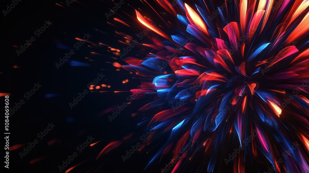 Poster abstract fireworks background and space for text
