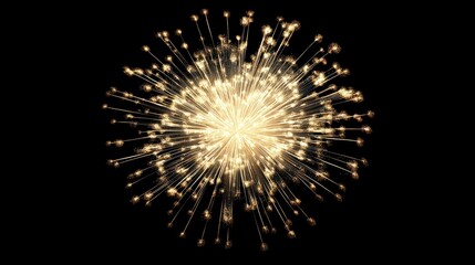 Fototapeta premium Cheap beautiful large fireworks, white-yellow, in the night sky, background texture