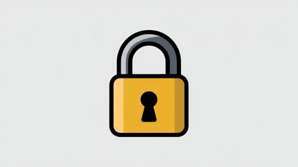 A vibrant yellow padlock icon against a light gray background, symbolizing security and protection.