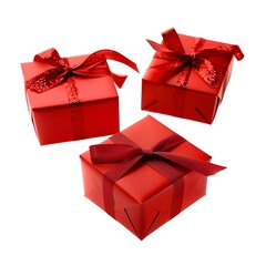 Obraz premium red gift box with ribbon