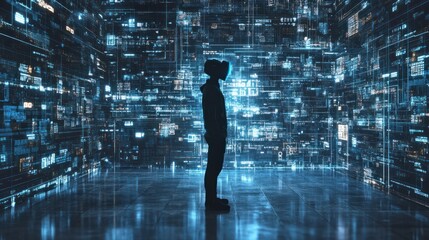 Digital transformation change management, internet of things. new technology bigdata and business process strategy, customer service management, cloud computing, smart industry. Ai technology..