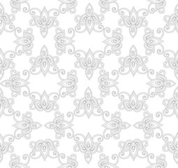 Arabesque floral seamless pattern. Flourish ornamental texture in damask asian style.