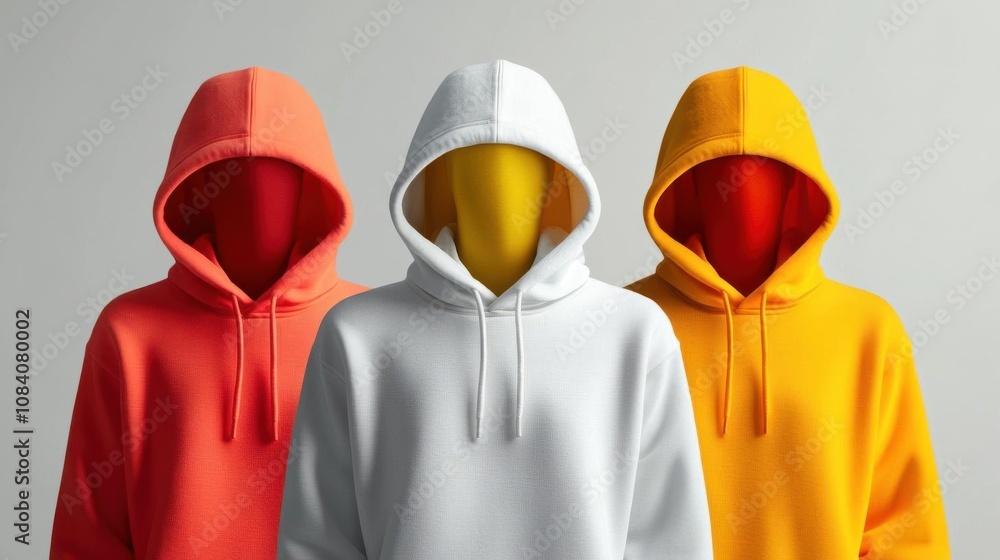 Poster Realistic isolated apparel mockup with multiple color options