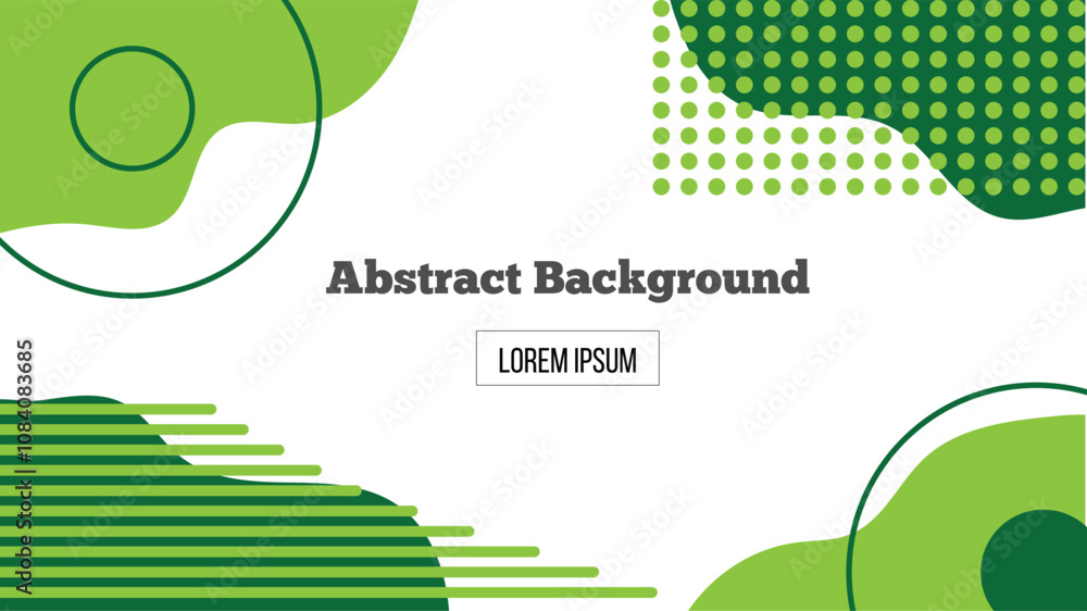 Poster Flat Style Background with Abstract Geometric Shapes in Green. Eco style backgrounds for website, landing page and textures concept vector