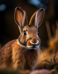 Fototapeta premium Un conejo en el bosque, Foto en primera persona