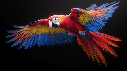 Obraz premium scarlet macaw red and yellow macaw fly