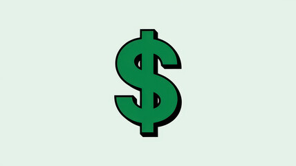 Obraz premium A bold green dollar sign on a light background, symbolizing wealth and financial success.