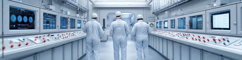 Poster inspecting operations industrial control room workflow environment technical perspective automation 