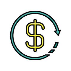 Obraz premium Cash back icon, vector illustration, filled style, best used for web