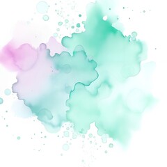 Abstract watercolor splash with soft green and purple gradients for artistic backgrounds