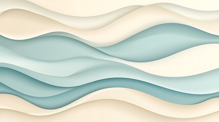 Fototapeta premium Abstract background with wavy lines in light blue