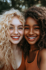 Fototapeta premium Diverse group of friends taking selfies in lively urban and natural settings, expressing happiness, authentic connections, and modern lifestyles for social media, travel, and cultural themes.