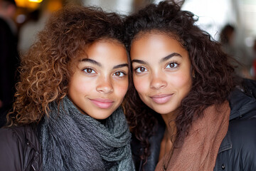 Fototapeta premium Diverse group of friends taking selfies in lively urban and natural settings, expressing happiness, authentic connections, and modern lifestyles for social media, travel, and cultural themes.