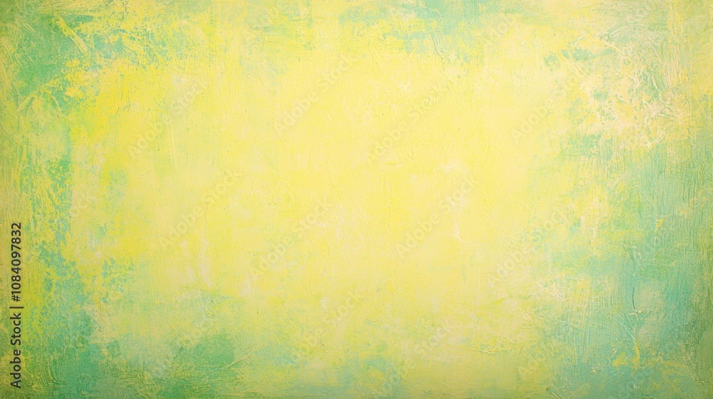 Poster yellow and green painted wall creating an abstract background texture with vignette effect, ideal fo
