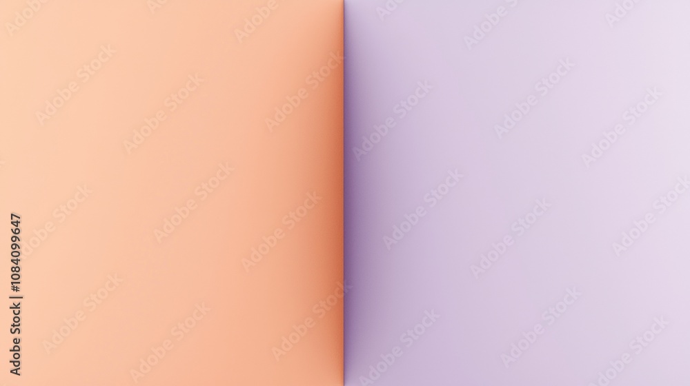 Poster peach and lavender colored backgrounds are seamlessly joined together, creating a visually appealing