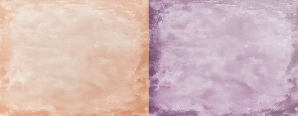 Fototapeta premium Soft orange and purple watercolor backgrounds blend elegantly for artistic design projects
