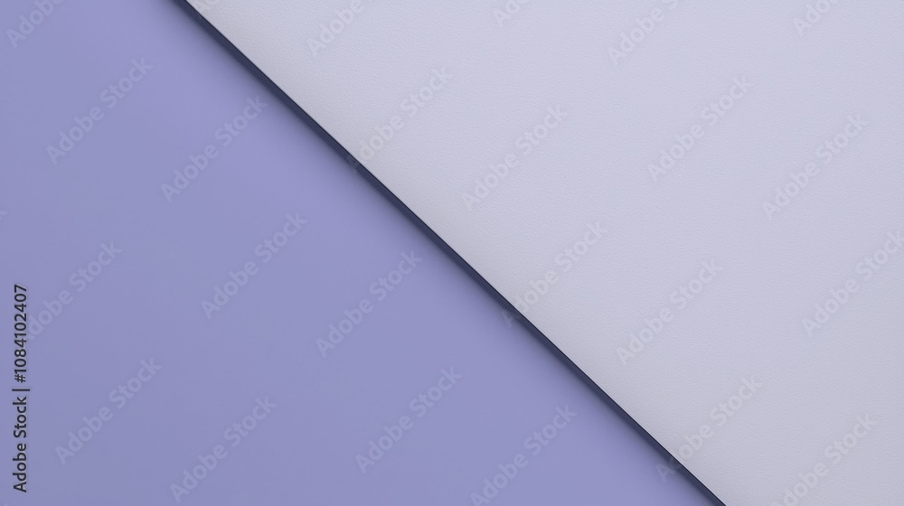 Poster smooth diagonal line dividing purple and white sections forms a simple yet elegant abstract composit
