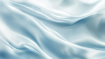 Obraz premium Close-up view of flowing, pale blue silk