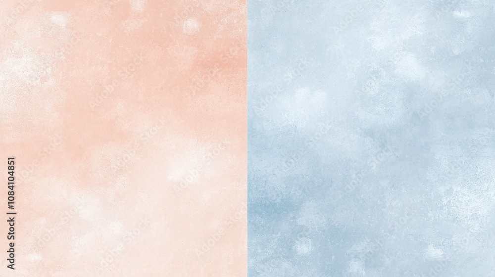 Poster stunning split screen background in peach and sky blue with subtle texture for elegant design projec