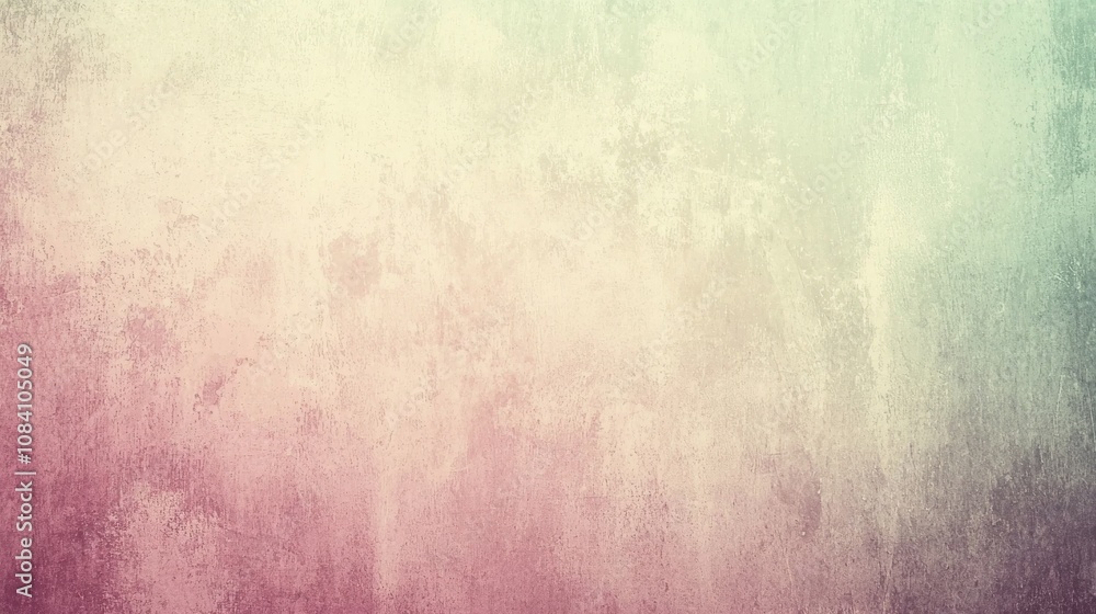 Poster soft pastel colors blend seamlessly in a gradient effect on a grunge textured background, creating a