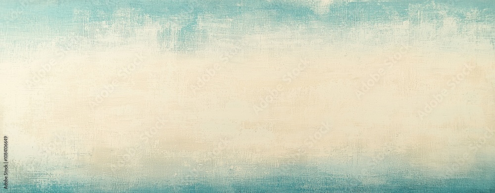 Poster wide abstract canvas texture background showing teal and beige acrylic paint with visible brush stro