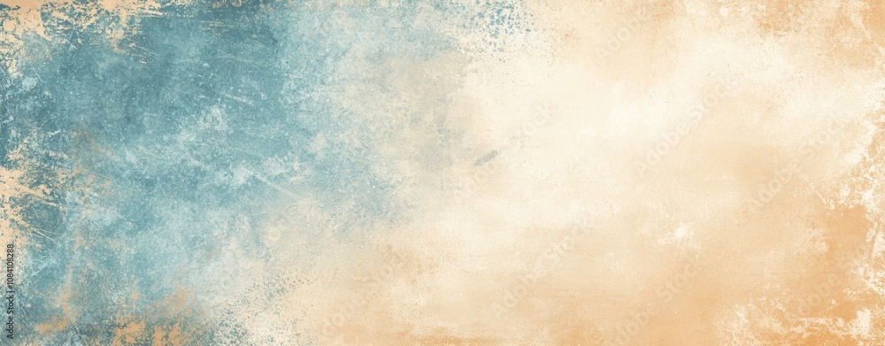Poster blue and beige grunge background creates textured effect, perfect for adding depth and visual intere