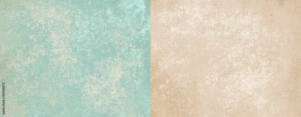Poster textured background split in two parts, one light green and one beige, creating a vintage and elegan