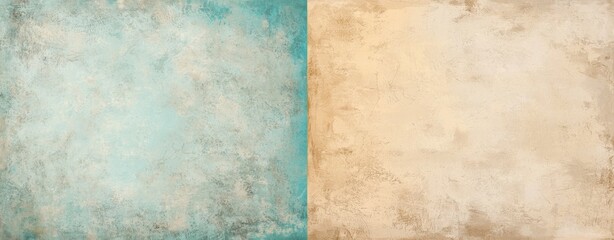 Fototapeta premium Turquoise and beige meet in the middle creating a stylish textured background, perfect for adding a touch of elegance to any project